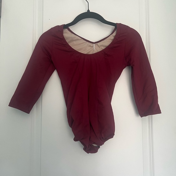 Revolution Dancewear Maroon Long Sleeve Leotard Size Large - Picture 2 of 3